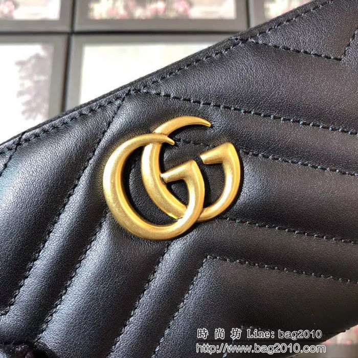 GUCCI古馳 marmont 全拉鏈 人形紋牛皮 長錢包 443123 克全皮 WTG2049
